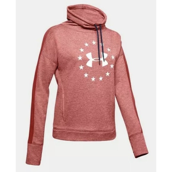 Under Armour Women's UA Freedom Funnel Neck Hoodie, Stadium Red (610) Size Small - Picture 1 of 7